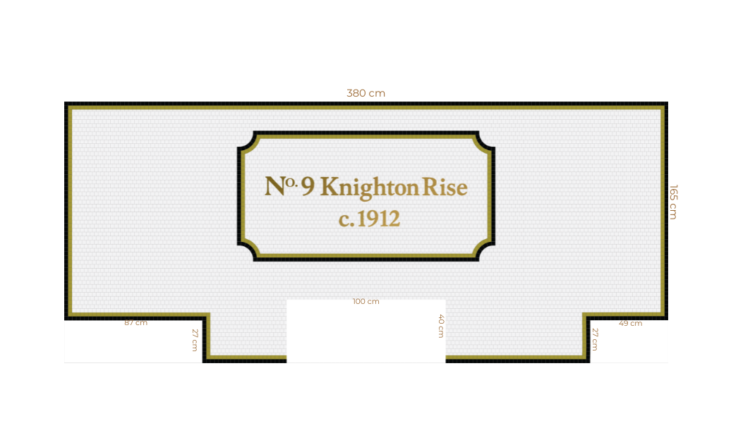 Custom Mosaic with Metallic Lettering (No9 Knighton Rise ) – Mosaic ...