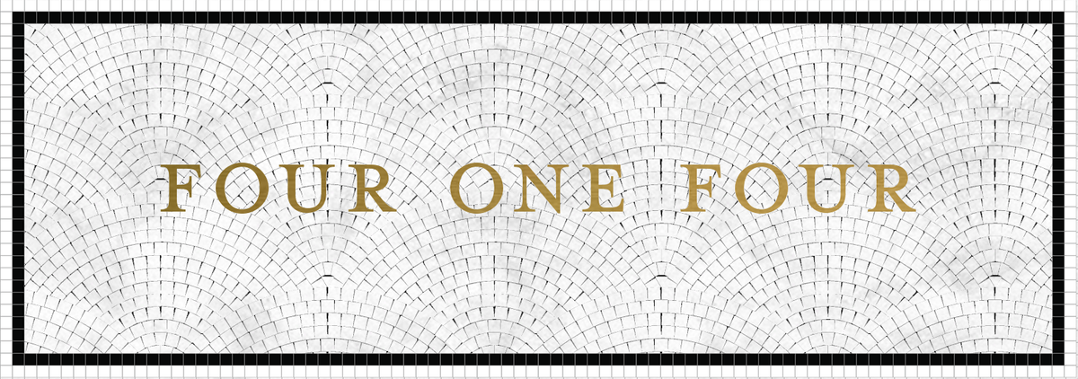 Custom Mosaic with Metallic Letterings ( four one four ) – Mosaic Lettering