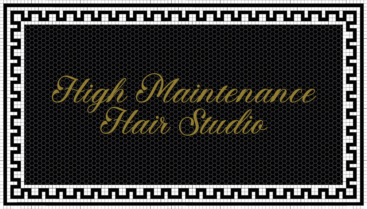 Custom Mosaic with Metallic Lettering ( High Maintenance Hair Studio ...