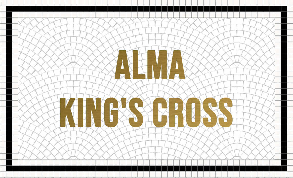 Custom Mosaic with Metallic Letters (Alma King's Cross) – Mosaic Lettering