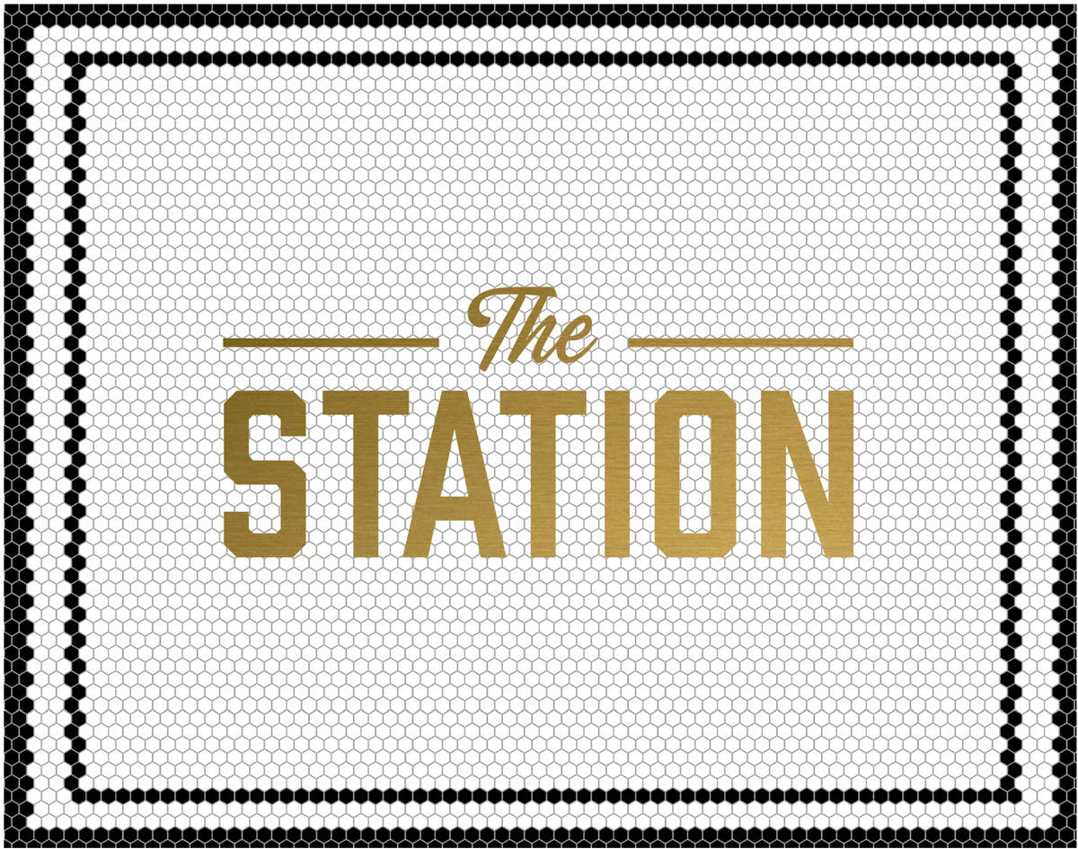 Custom Mosaic with Metallic Logo ( the station ) – Mosaic Lettering