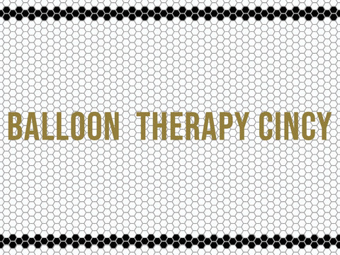 Hexagon Mosaic with Water-cut Metallic Letters (Balloon Therapy Cincy)