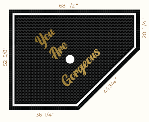 Custom Mosaic with Metallic Letterings ( You Are Gorgeous )