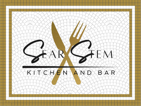 Custom Mosaic with Metallic Logo  (Sear Stem)