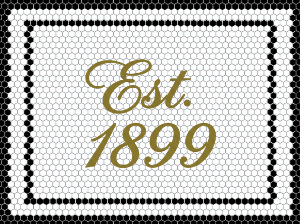 Custom Mosaic with Metallic Lettering (Est.1899) – Mosaic Lettering