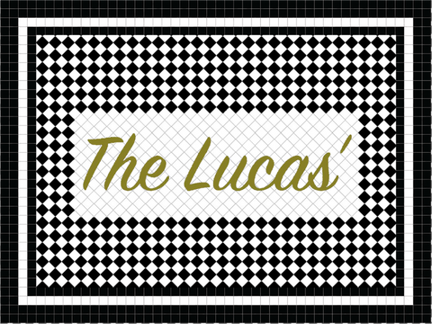 Custom Mosaic with Metallic Letterings ( The Lucas' )
