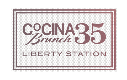 Custom Mosaic with Metallic Logo ( Cocina 35- liberty station)