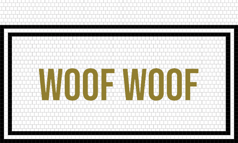 Custom Mosaic with Metallic Letterings (woof woof)