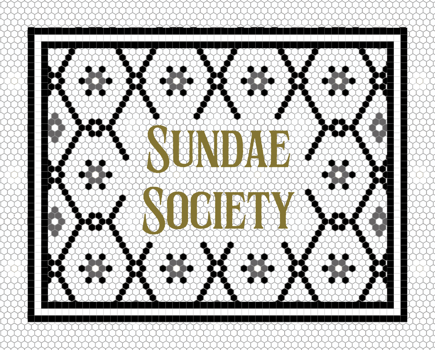 Sundae Lettering Custom Mosaic with Metallic Logo ( Sundae Society ) – Mosaic Lettering