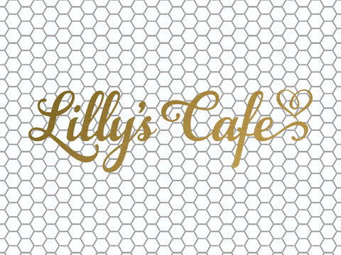 Custom Mosaic with Metallic Letterings (Lily's cafe )