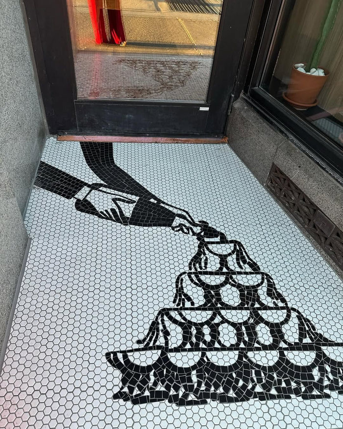 Champagne tower illustration mosaic