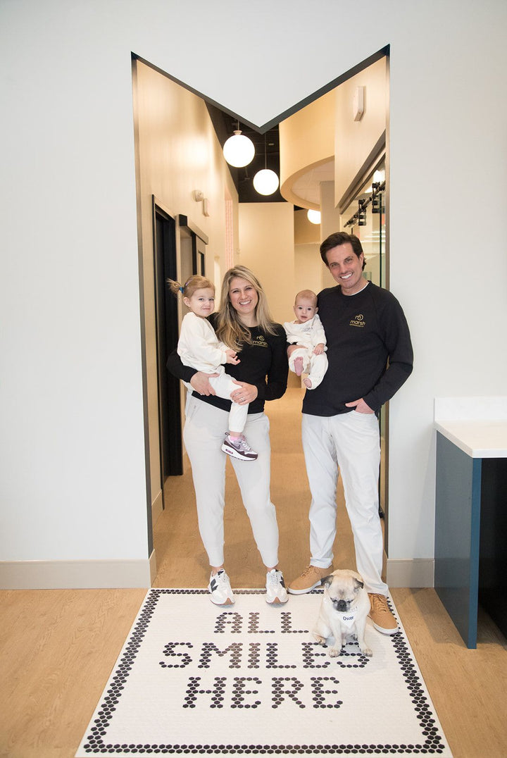 Family on All Smiles Here mosaic, business logo mosaic by Mosaic Lettering