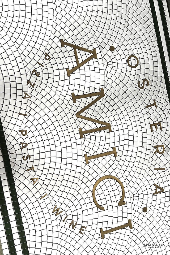 Amici finished mosaic by Mosaic Lettering