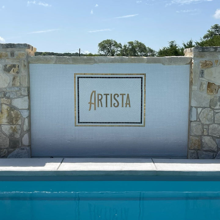 Artista finished mosaic by Mosaic Lettering