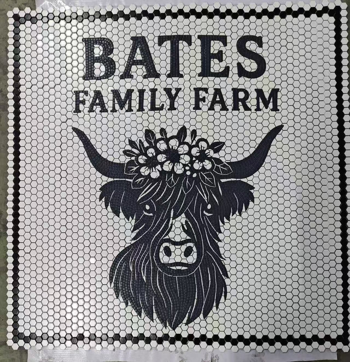 Bates family farm finished mosaic by Mosaic Lettering