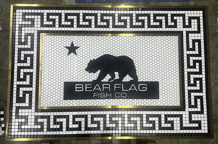 Bear Flag finished mosaic by Mosaic Lettering