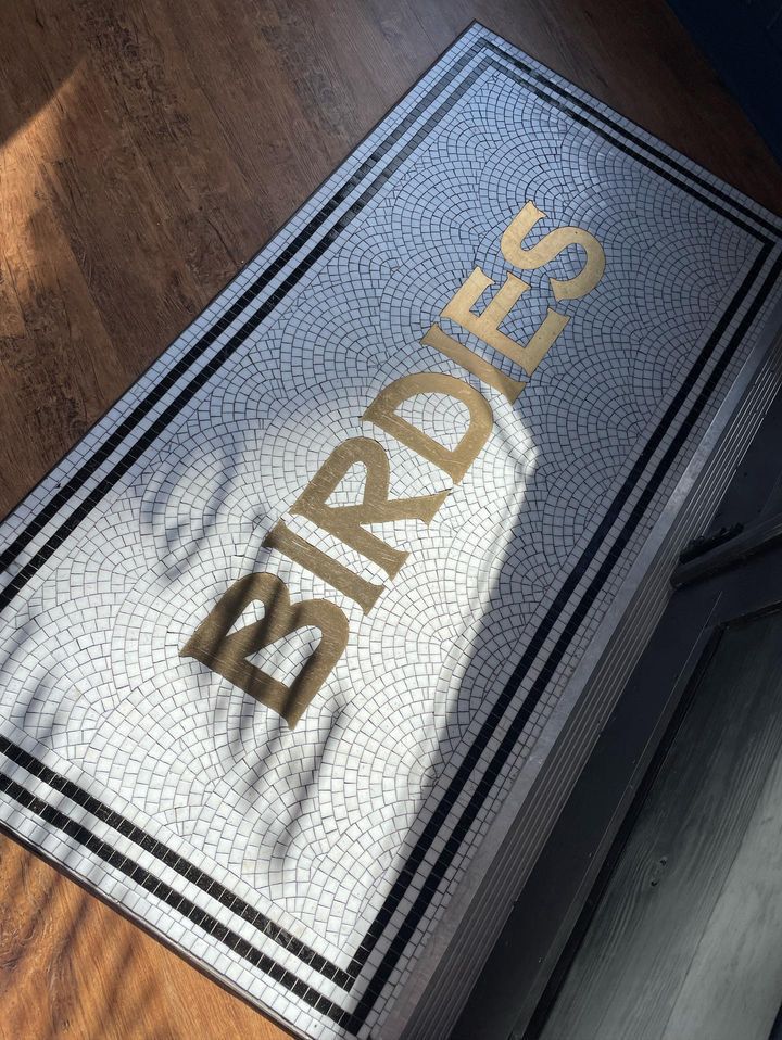 Birdies finished mosaic by Mosaic Lettering