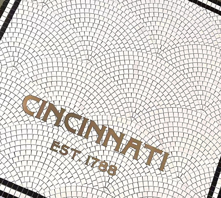 Cincinnati Est. 1788 finished mosaic by Mosaic Lettering