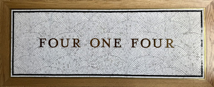 Four one four finished mosaic by Mosaic Lettering