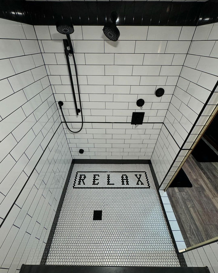 Relax finished mosaic by Mosaic Lettering