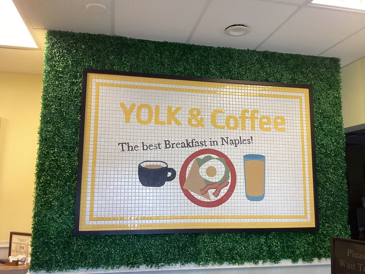 Yolk & Coffee finished mosaic by Mosaic Lettering