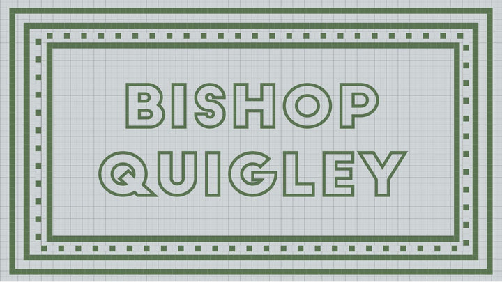 Bishop Quigley mockup design by Mosaic Lettering