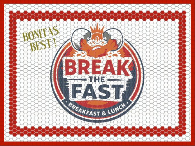 Break The Fast mockup design by Mosaic Lettering
