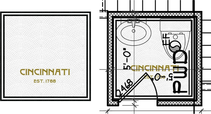 Cincinnati Est. 1788 mockup design by Mosaic Lettering