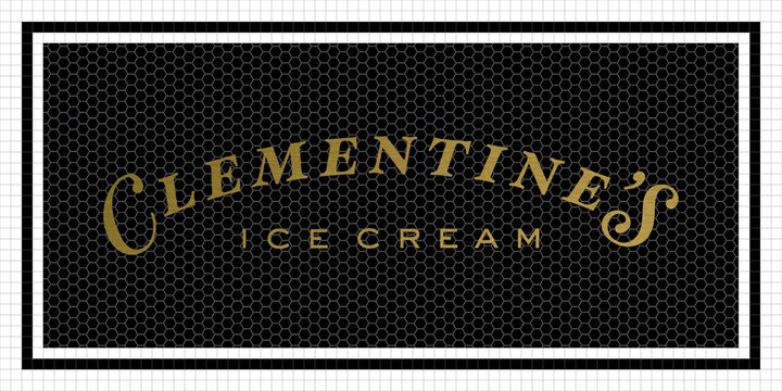 Clementine's Ice Cream mockup design by Mosaic Lettering