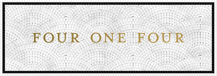 Four one four mockup design by Mosaic Lettering