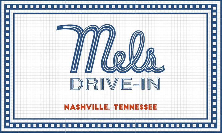 Mels drive-in mockup design by Mosaic Lettering
