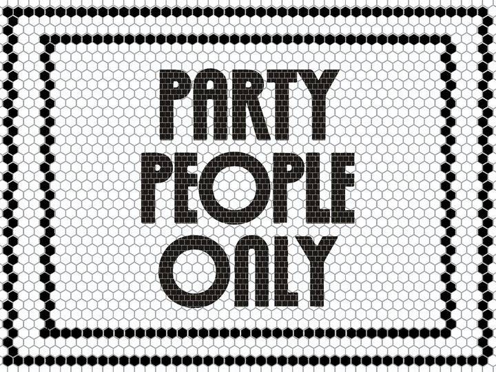 Party people only mockup design by Mosaic Lettering