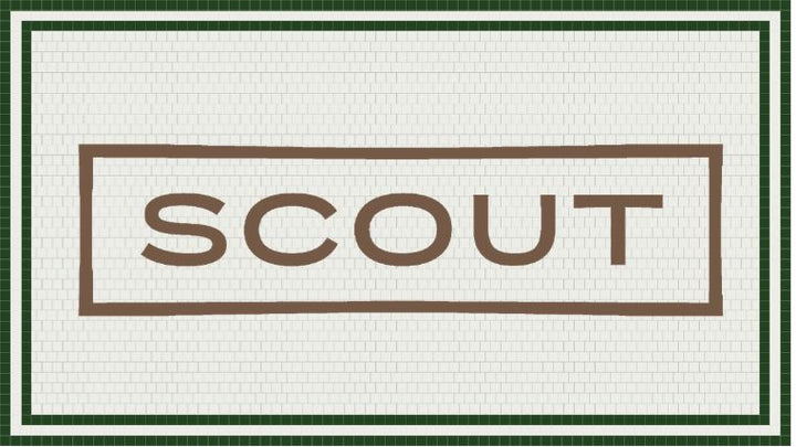 Scout mockup design by Mosaic Lettering