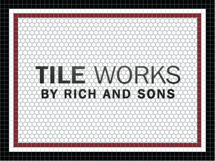 Tile Works By Rich And Sons mockup design by Mosaic Lettering