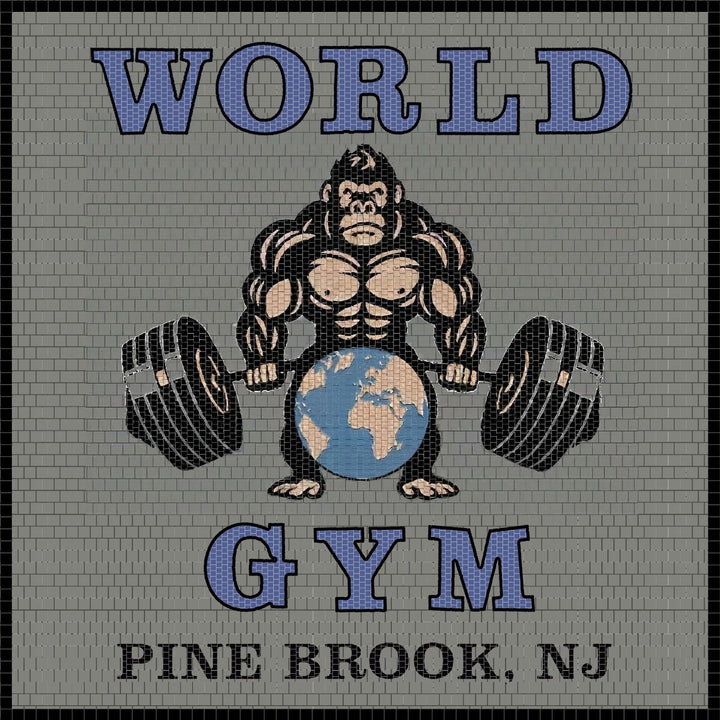 World Gym mockup design by Mosaic Lettering