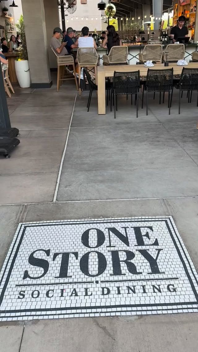 One Story Social Dining mosaic, restaurant logo mosaic by Mosaic Lettering