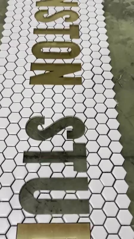 Gold lettering being made in the workshop
