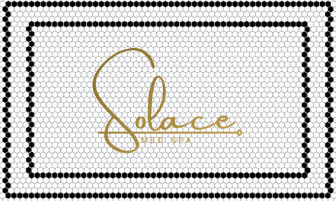 Custom Mosaic with Metallic Logo (solace med spa)