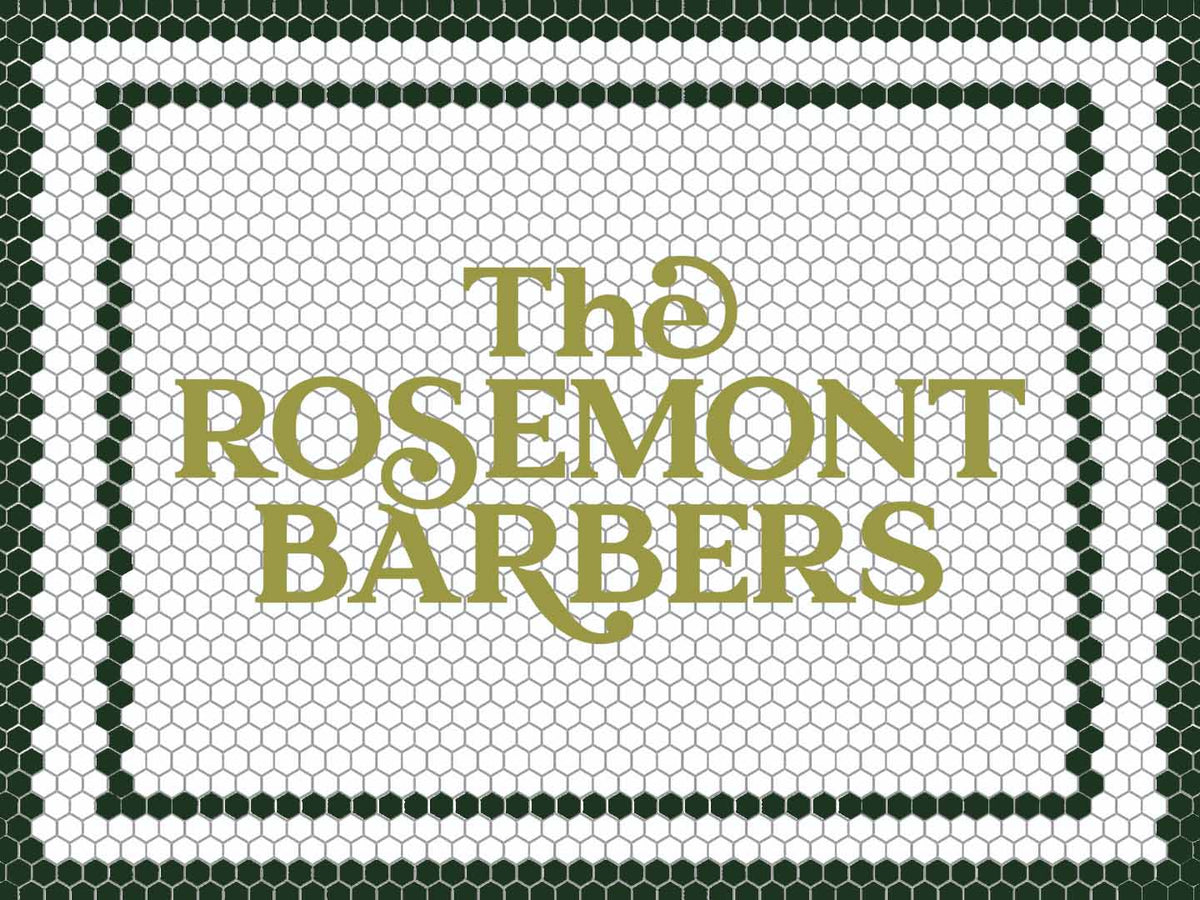 Custom Mosaic with Metallic Logo (The Rosemont Barbers)