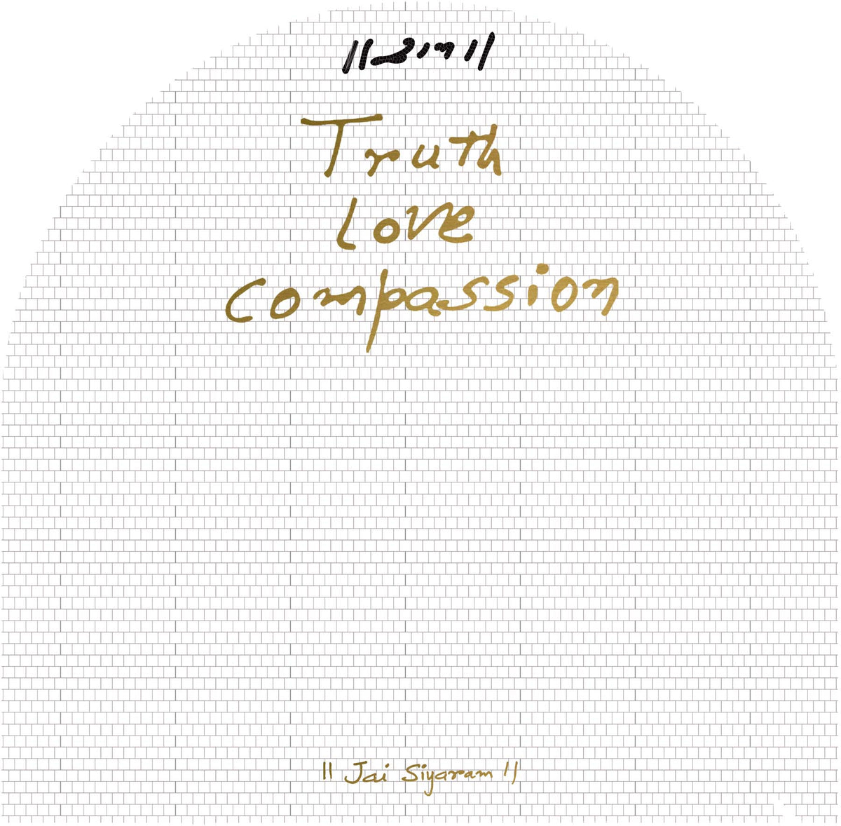 Hand-cut Vitreous Glass Mosaics with Metallic Letterings (Truth Love Compassion)